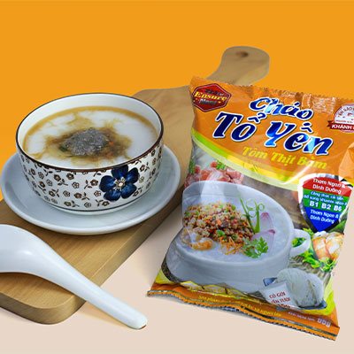 Cháo gói tổ yến tôm thịt bằm